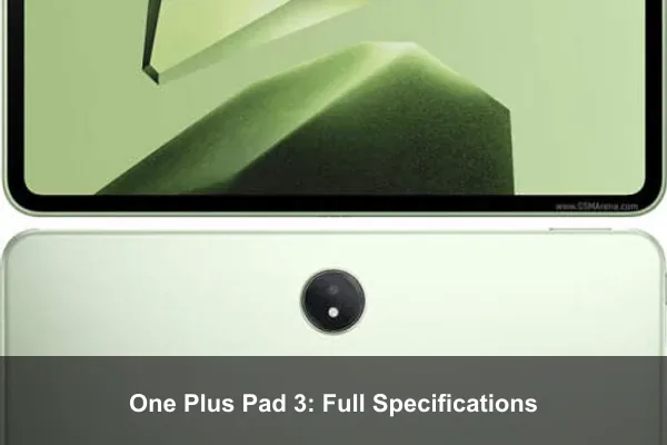 One Plus Pad 3: Full Specifications