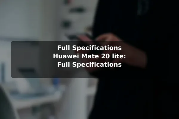 Full Specifications Huawei Mate 20 lite: Full Specifications